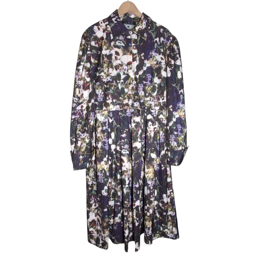 Dalia MacPhee Floral Pleated Midi Dress NWT Womens Plus Size 2X Art to Wear
